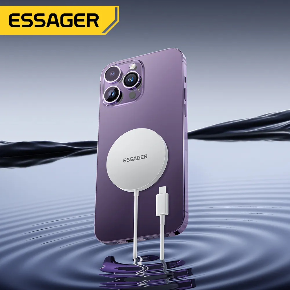 Бездротовий зарядний пристрій Essager Wind 2in1 Wireless Charger 15W White (EWXCX-CF02-Z) - мініатюра 5
