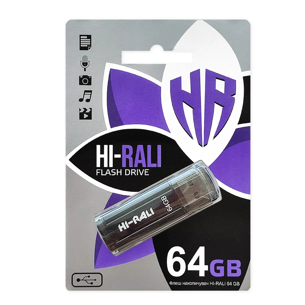 Флеш-накопичувач USB 64GB Hi-Rali Stark Series Black (HI-64GBSTBK) - мініатюра 2