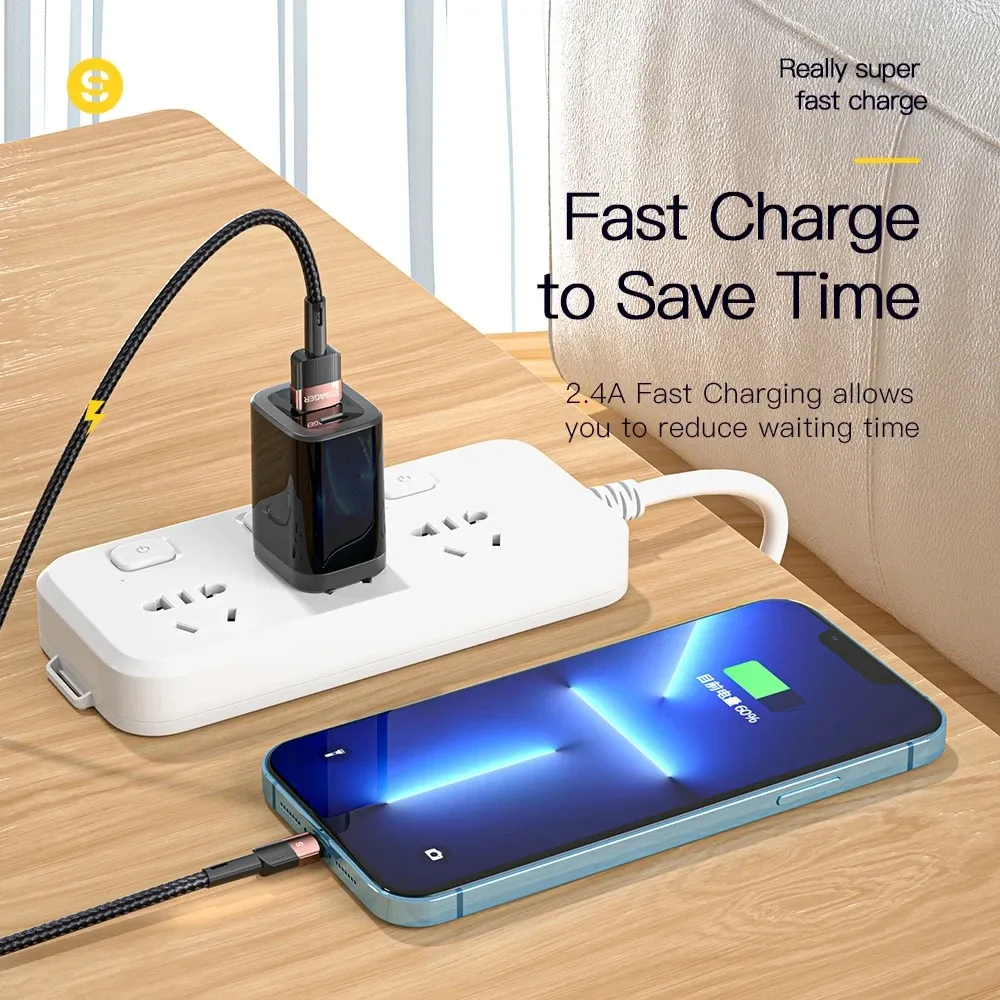 Кабель Essager Star USB - Ligthning (M/M), 1 м Black (EXCL-XC01) - мініатюра 3
