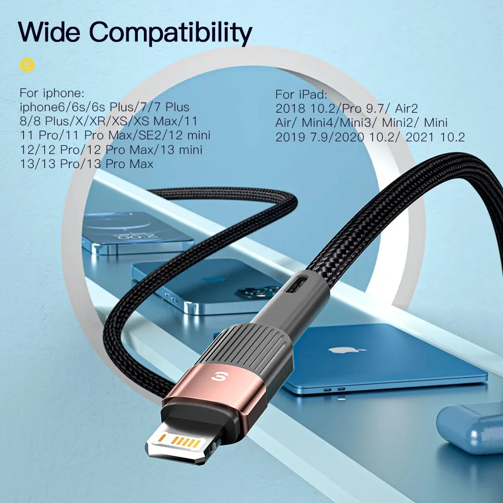 Кабель Essager Star USB - Ligthning (M/M), 1 м Black (EXCL-XC01) - мініатюра 7