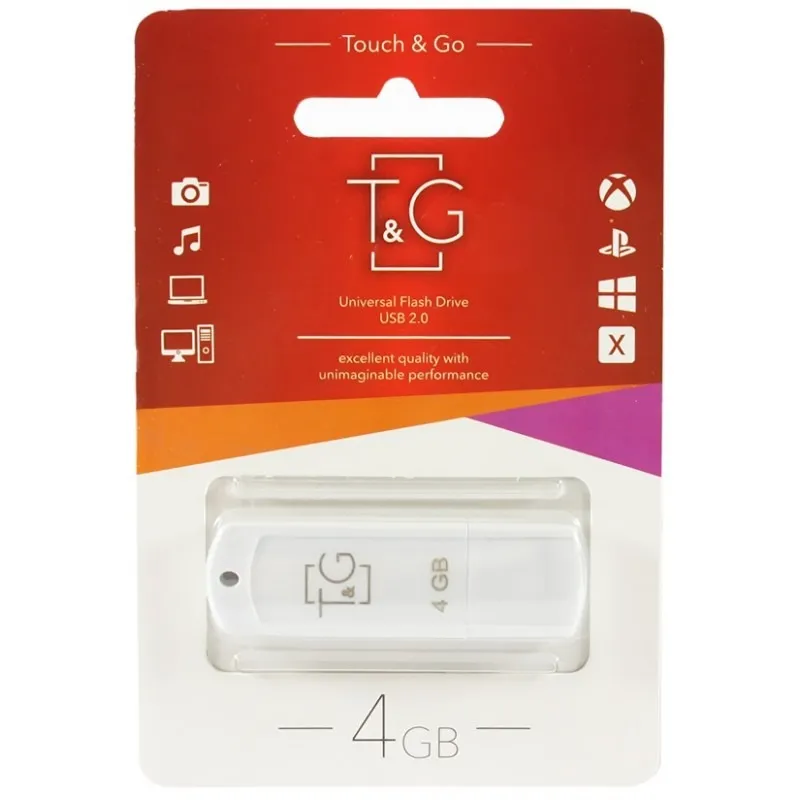 Флеш-накопичувач USB 4GB T&G 011 Classic Series White (TG011-4GBWH) - зображення 1