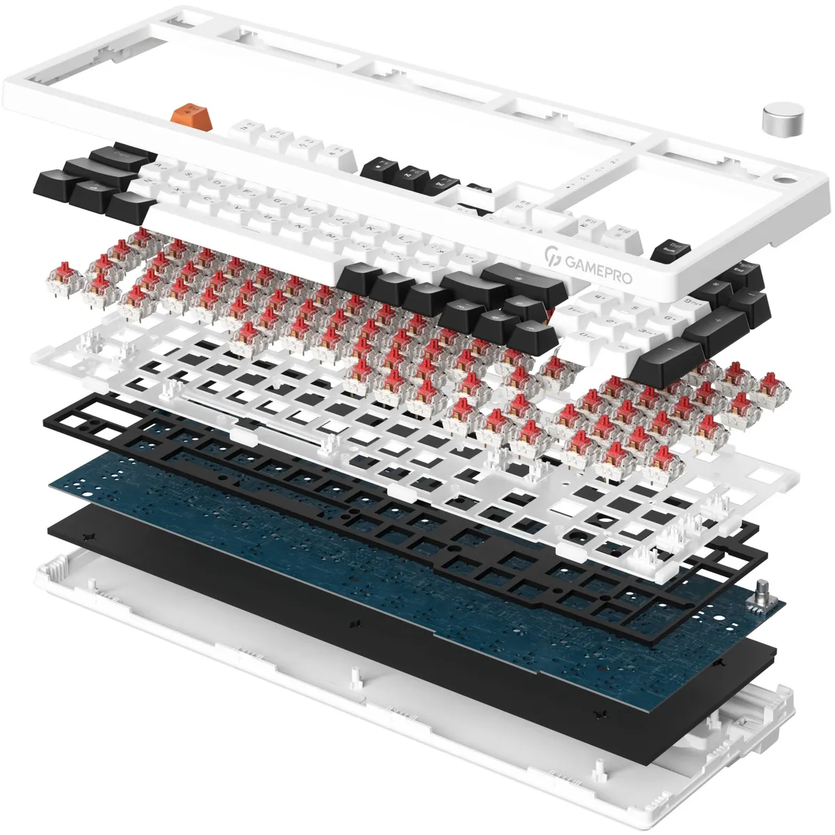 Клавіатура GamePro MK170W Red з Hot-Swap RGB White  - мініатюра 2