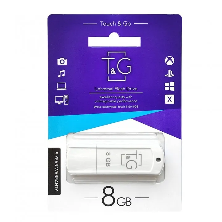 Флеш-накопичувач USB 8GB T&G 011 Classic Series White (TG011-8GBWH) - мініатюра 2