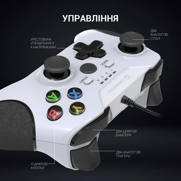 Геймпад GamePro MG450W White/Black - мініатюра 6