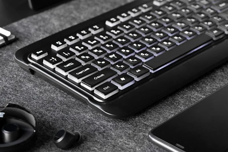 Клавіатура 2E KS120 White Backlight EN/UK Black (2E-KS120UB_UA) - мініатюра 4
