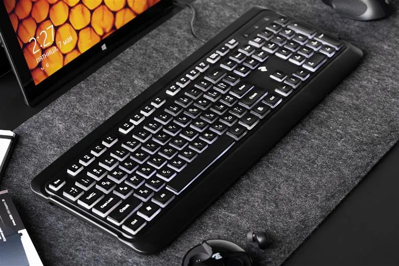 Клавіатура 2E KS120 White Backlight EN/UK Black (2E-KS120UB_UA) - мініатюра 5