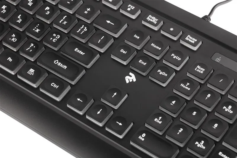 Клавіатура 2E KS120 White Backlight EN/UK Black (2E-KS120UB_UA) - мініатюра 7