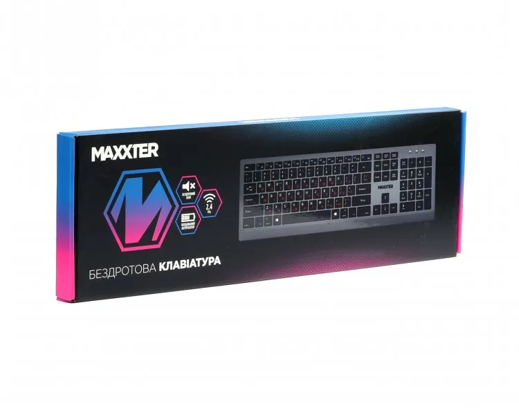 Клавiатура бездротова Maxxter KBW-01G-UA Gray-Black - мініатюра 5
