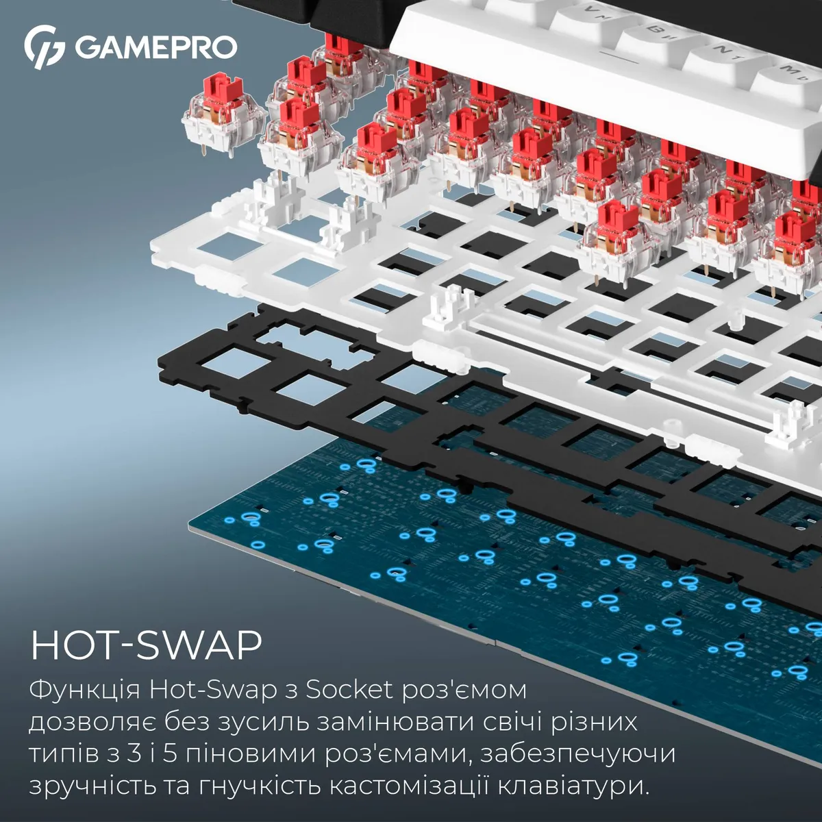 Клавіатура бездротова GamePro Asgard Valhalla MK160B Pro Black - мініатюра 6