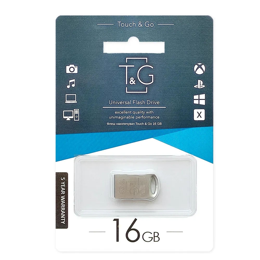 Флеш-накопичувач USB 16GB T&G 105 Metal Series Silver (TG105-16G) - мініатюра 2
