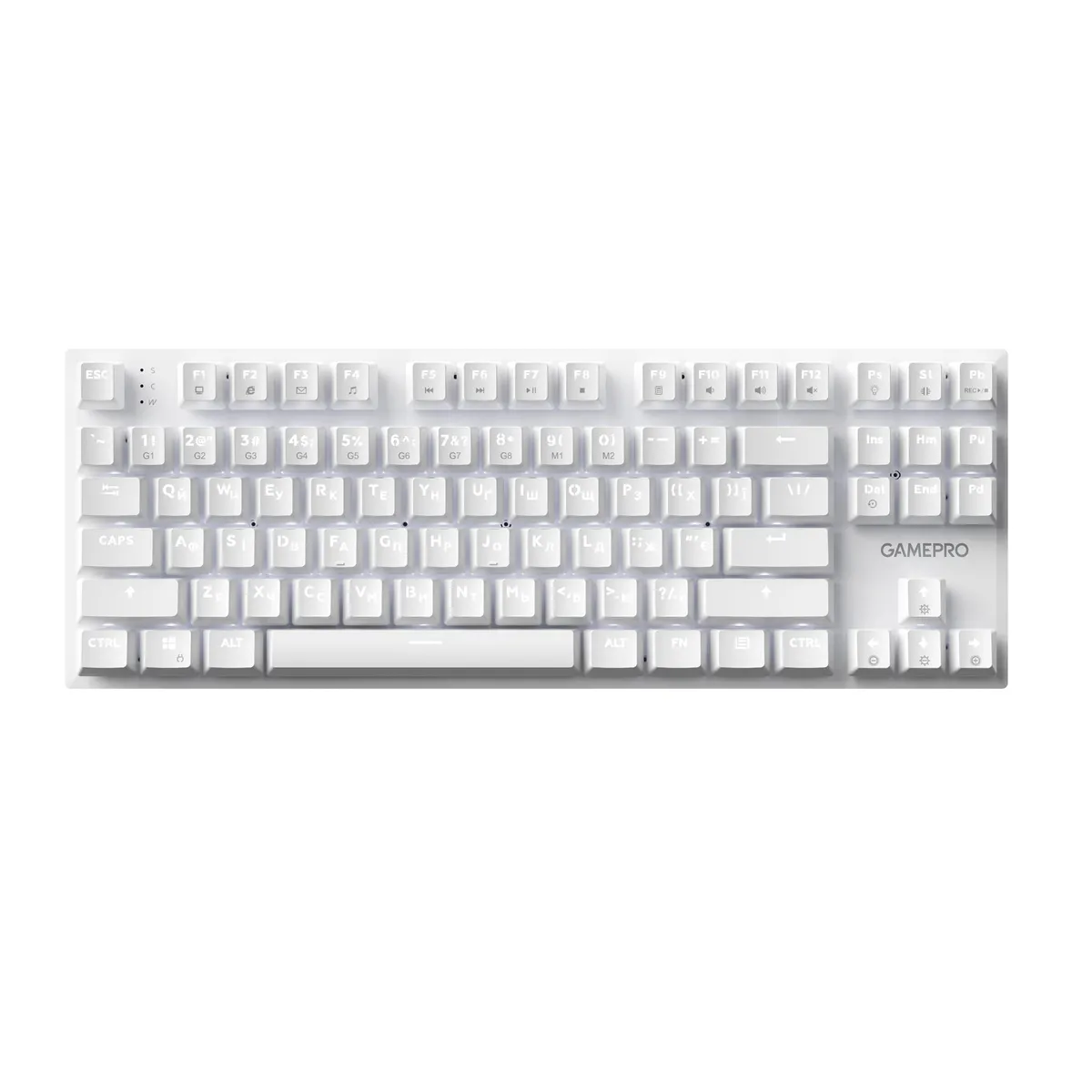 Клавіатура GamePro Genesis Joker MK124W Outemu Red Swithes USB White - зображення 1