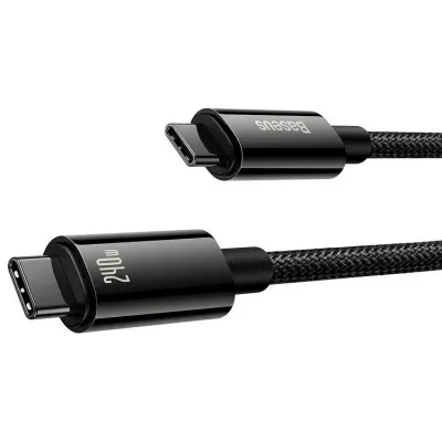 Кабель Baseus Tungsten Gold Fast Charging Type-C to Type-C 240W (1m) black - мініатюра 3