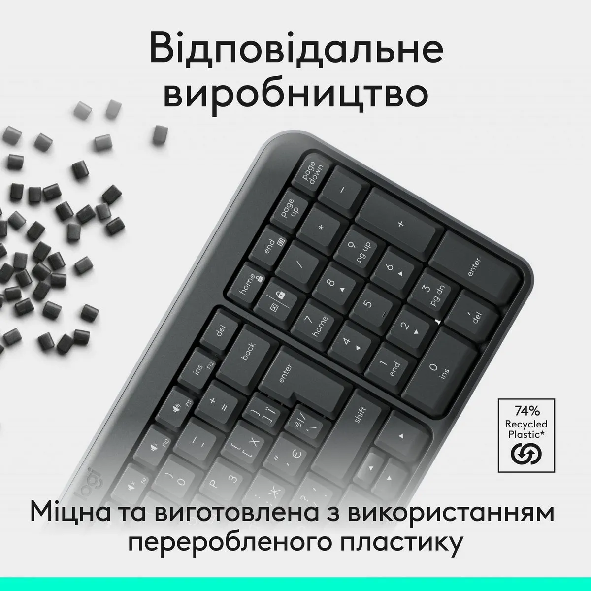 Клавiатура бездротова Logitech K250 Graphite (920-013822) - мініатюра 6
