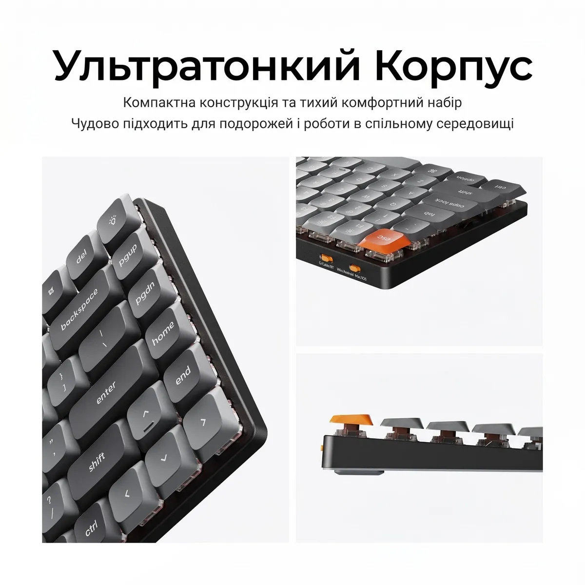 Клавіатура бездротова Keychron K3 Max, Gateron MX 2.0 Brown, Hot-Swap, RGB UA Black (K3M-H3-UA) - мініатюра 12