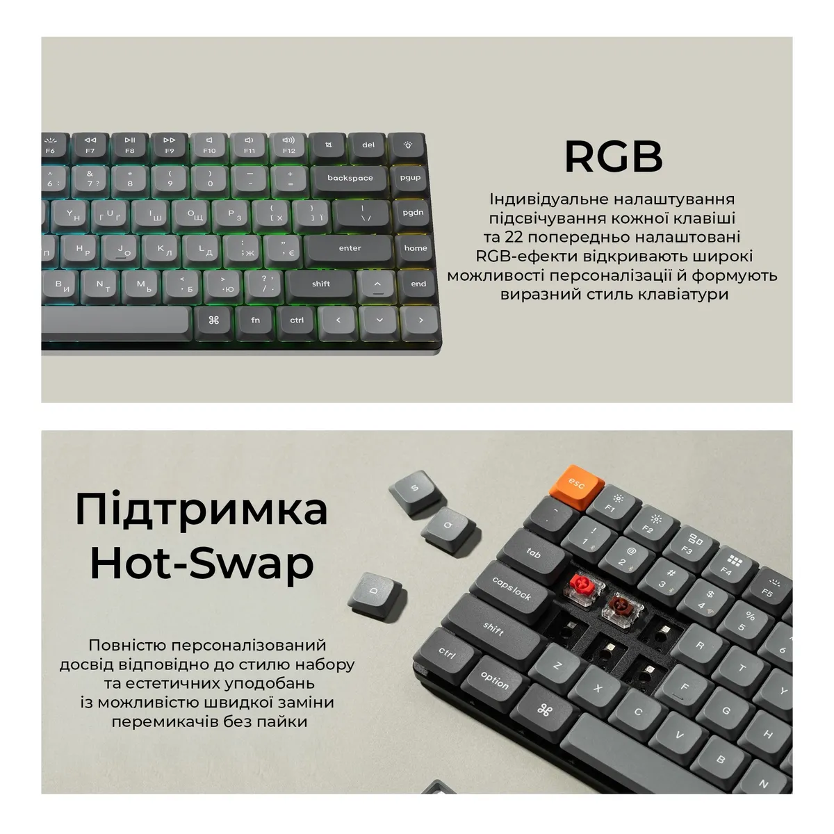 Клавіатура бездротова Keychron K3 Max, Gateron MX 2.0 Brown, Hot-Swap, RGB UA Black (K3M-H3-UA) - мініатюра 13