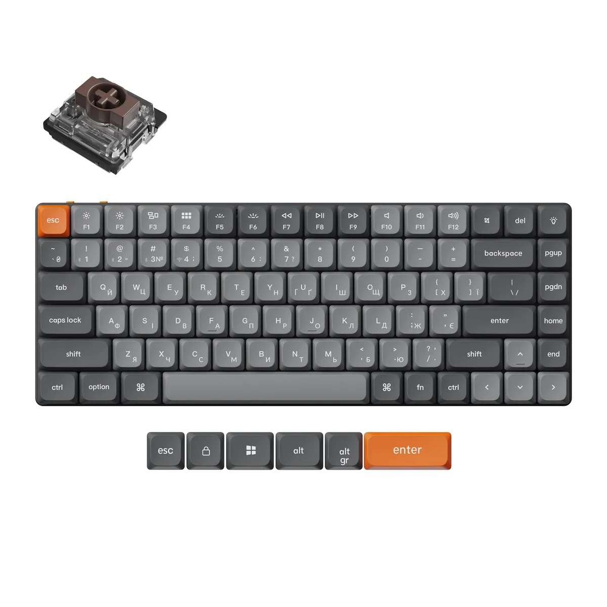 Клавіатура бездротова Keychron K3 Max, Gateron MX 2.0 Brown, Hot-Swap, RGB UA Black (K3M-H3-UA) - мініатюра 7