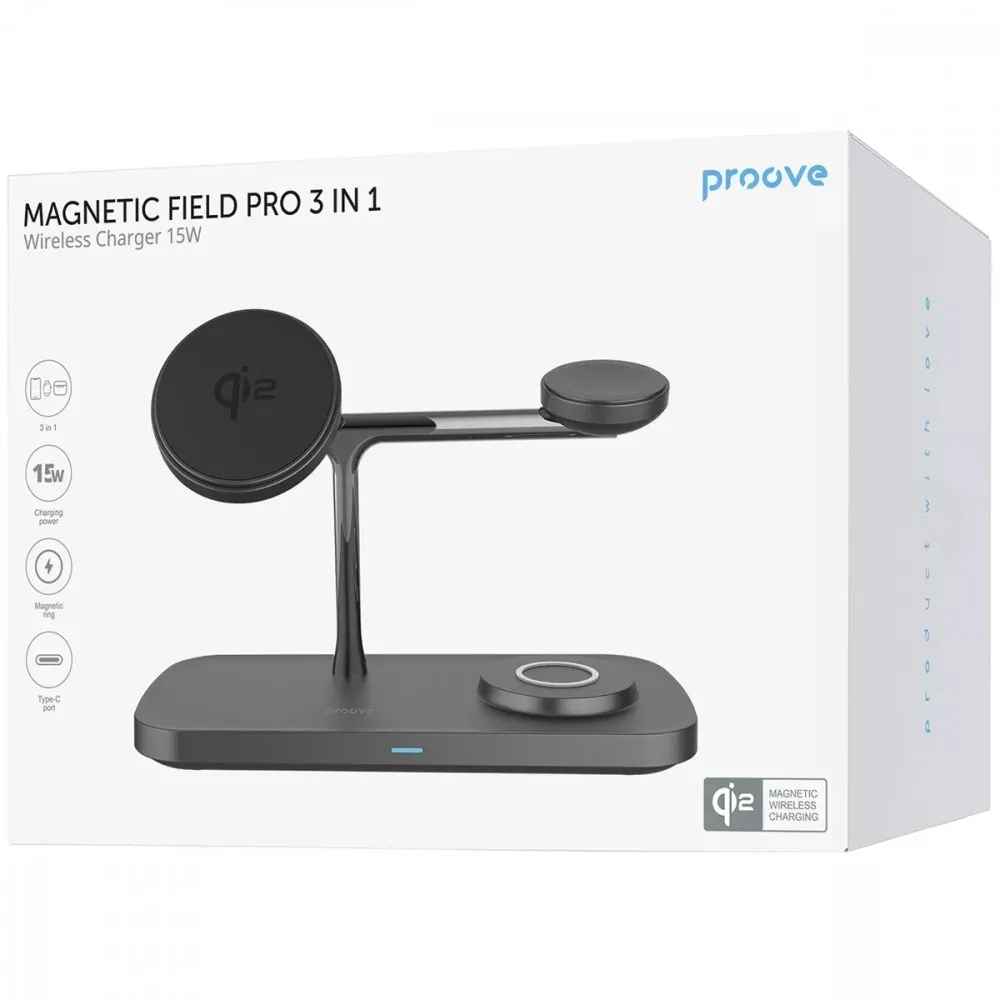 Бездротовий зарядний пристрій Proove Magnetic Field Pro 15W Black (WSMP15002001) - мініатюра 10