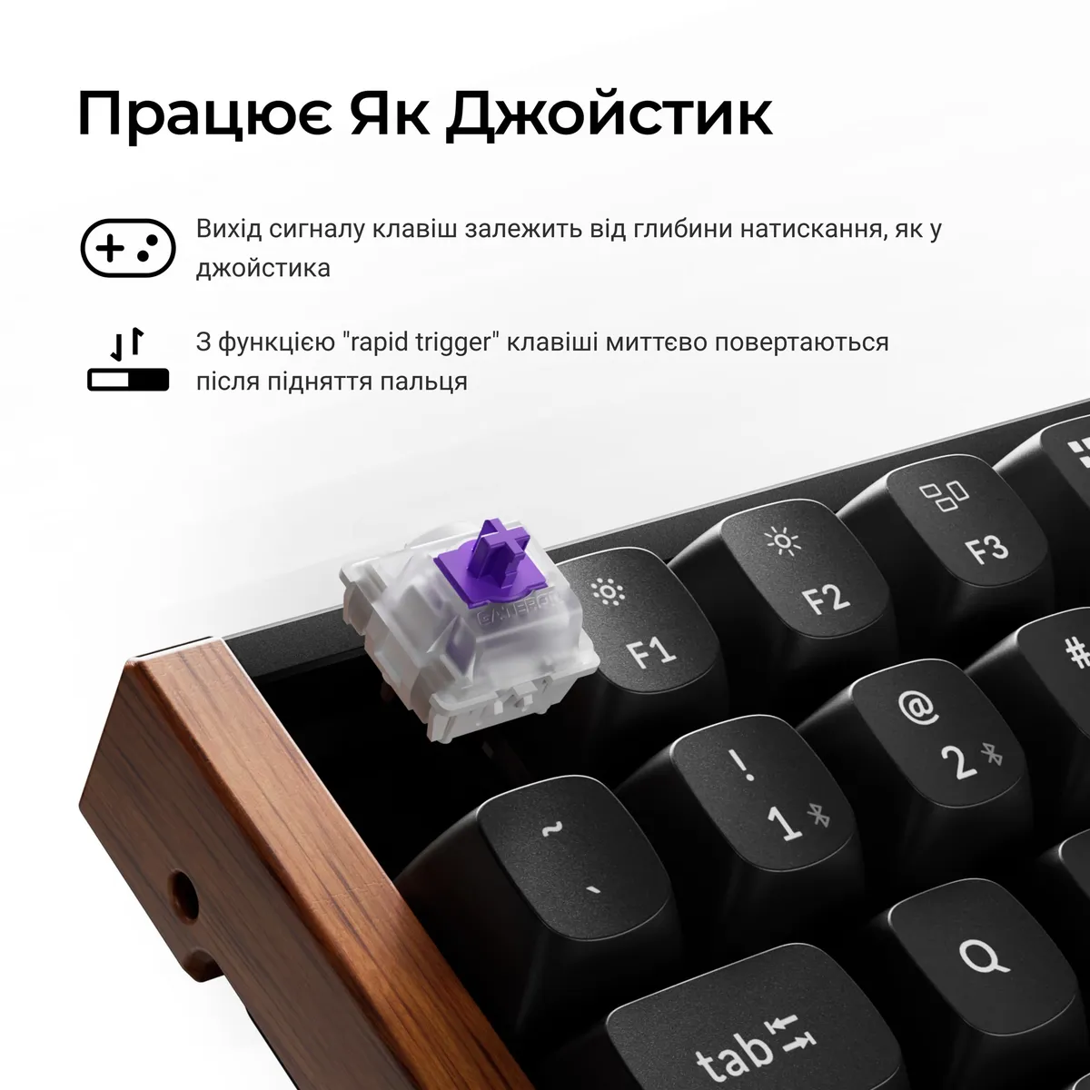 Клавіатура бездротова Keychron K2 HE Magnetic Switch Black RGB (K2H-F1-UA) - мініатюра 11
