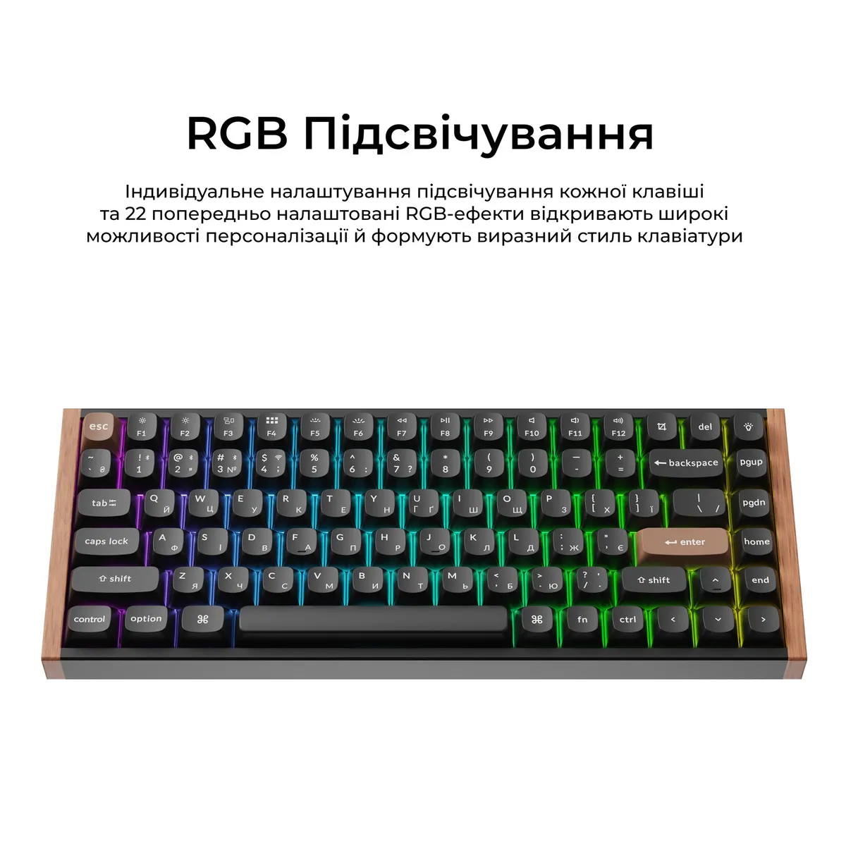 Клавіатура бездротова Keychron K2 HE Magnetic Switch Black RGB (K2H-F1-UA) - мініатюра 14