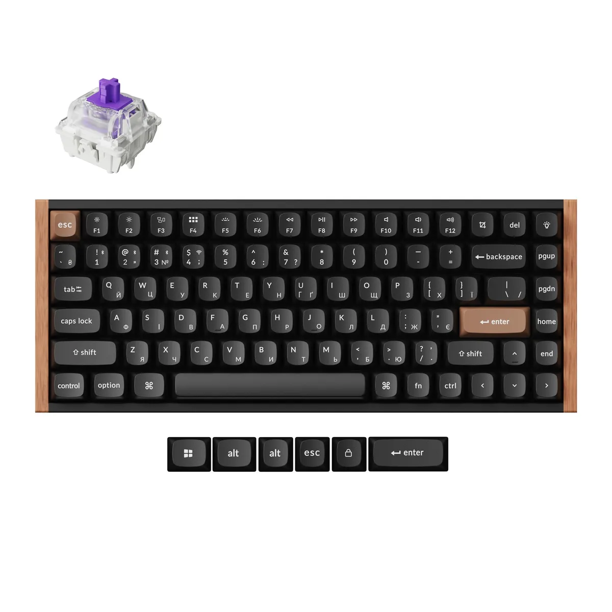 Клавіатура бездротова Keychron K2 HE Magnetic Switch Black RGB (K2H-F1-UA) - мініатюра 7