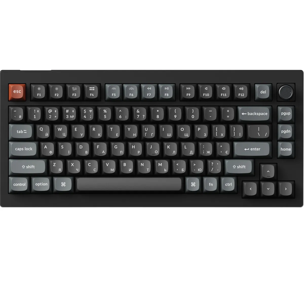 Клавіатура бездротова Keychron V1 Ultra Keychron Red Switch Black RGB (V1U-D1-UA) - зображення 1