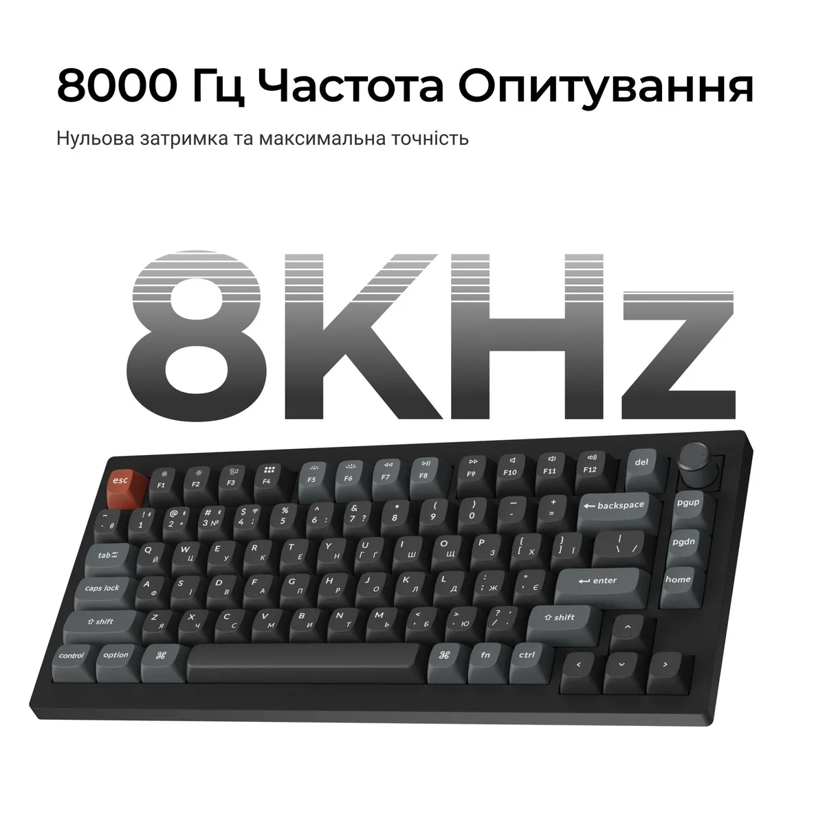 Клавіатура бездротова Keychron V1 Ultra Keychron Red Switch Black RGB (V1U-D1-UA) - мініатюра 10