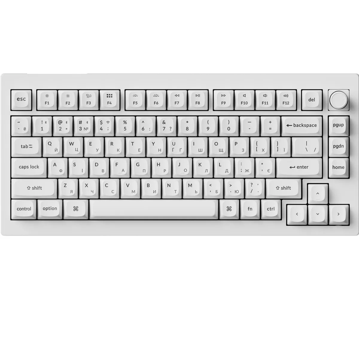 Клавіатура бездротова Keychron V1 Ultra Keychron Red Switch White RGB (V1U-F1-UA) - зображення 1