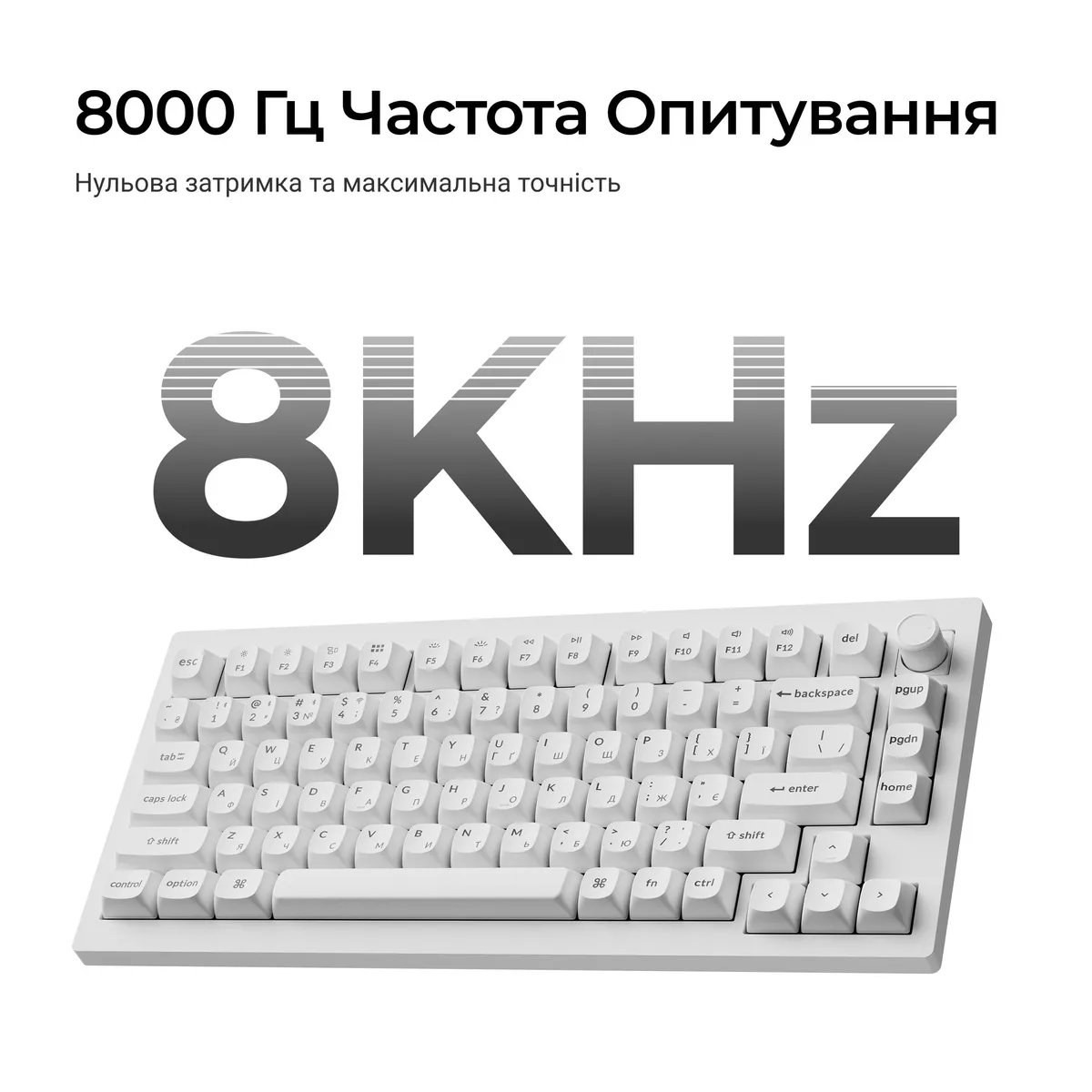 Клавіатура бездротова Keychron V1 Ultra Keychron Red Switch White RGB (V1U-F1-UA) - мініатюра 10