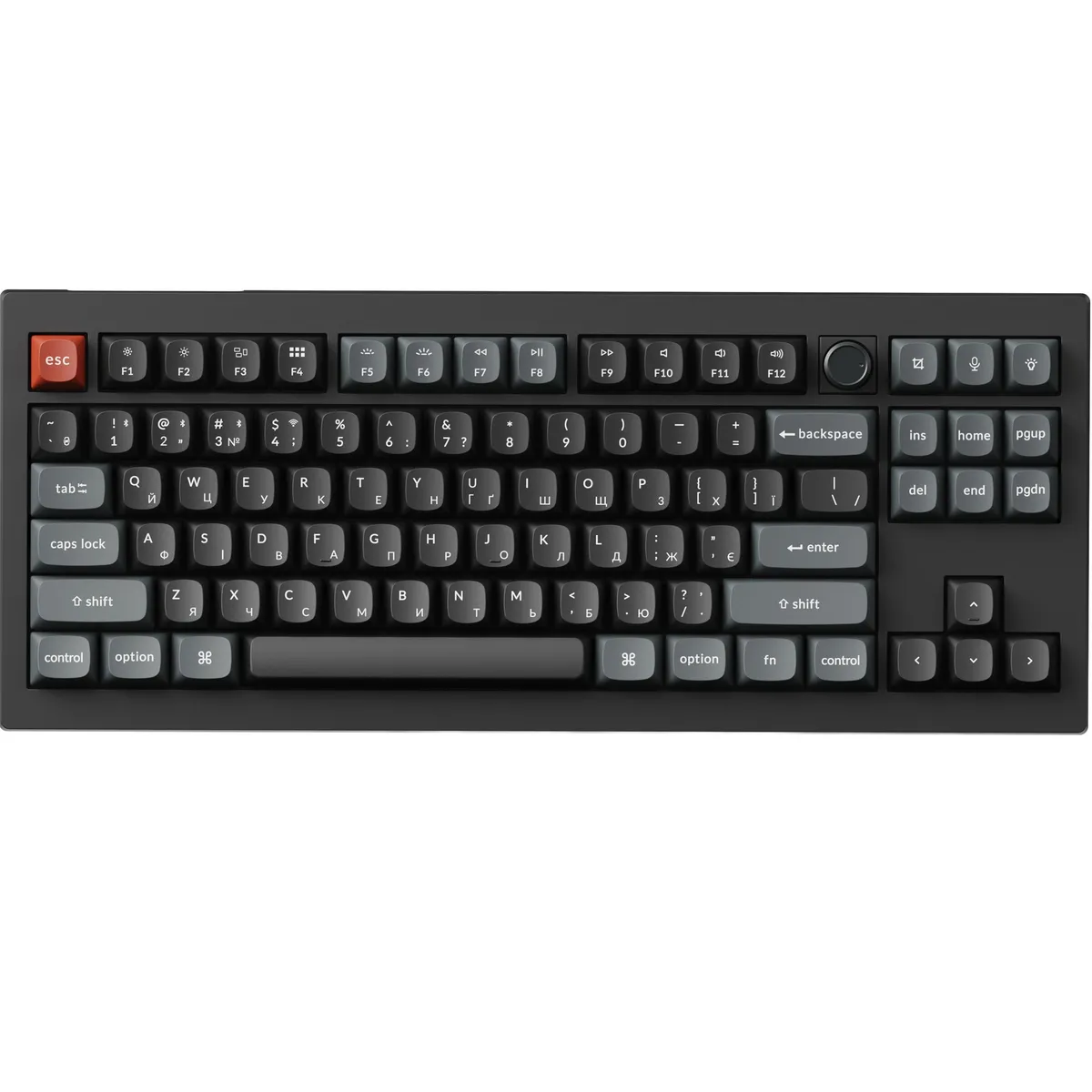 Клавіатура бездротова Keychron V3 Ultra Keychron Red Switch Black RGB (V3U-D1-UA) - зображення 1