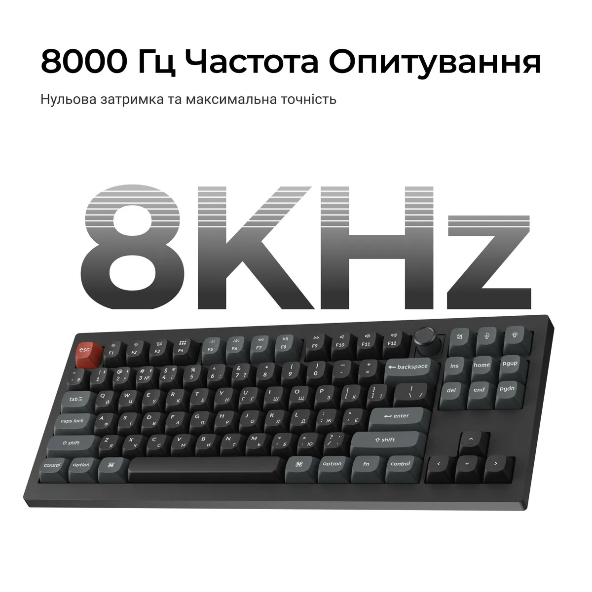 Клавіатура бездротова Keychron V3 Ultra Keychron Red Switch Black RGB (V3U-D1-UA) - мініатюра 10