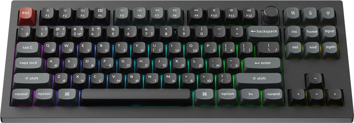 Клавіатура бездротова Keychron V3 Ultra Keychron Red Switch Black RGB (V3U-D1-UA) - мініатюра 2