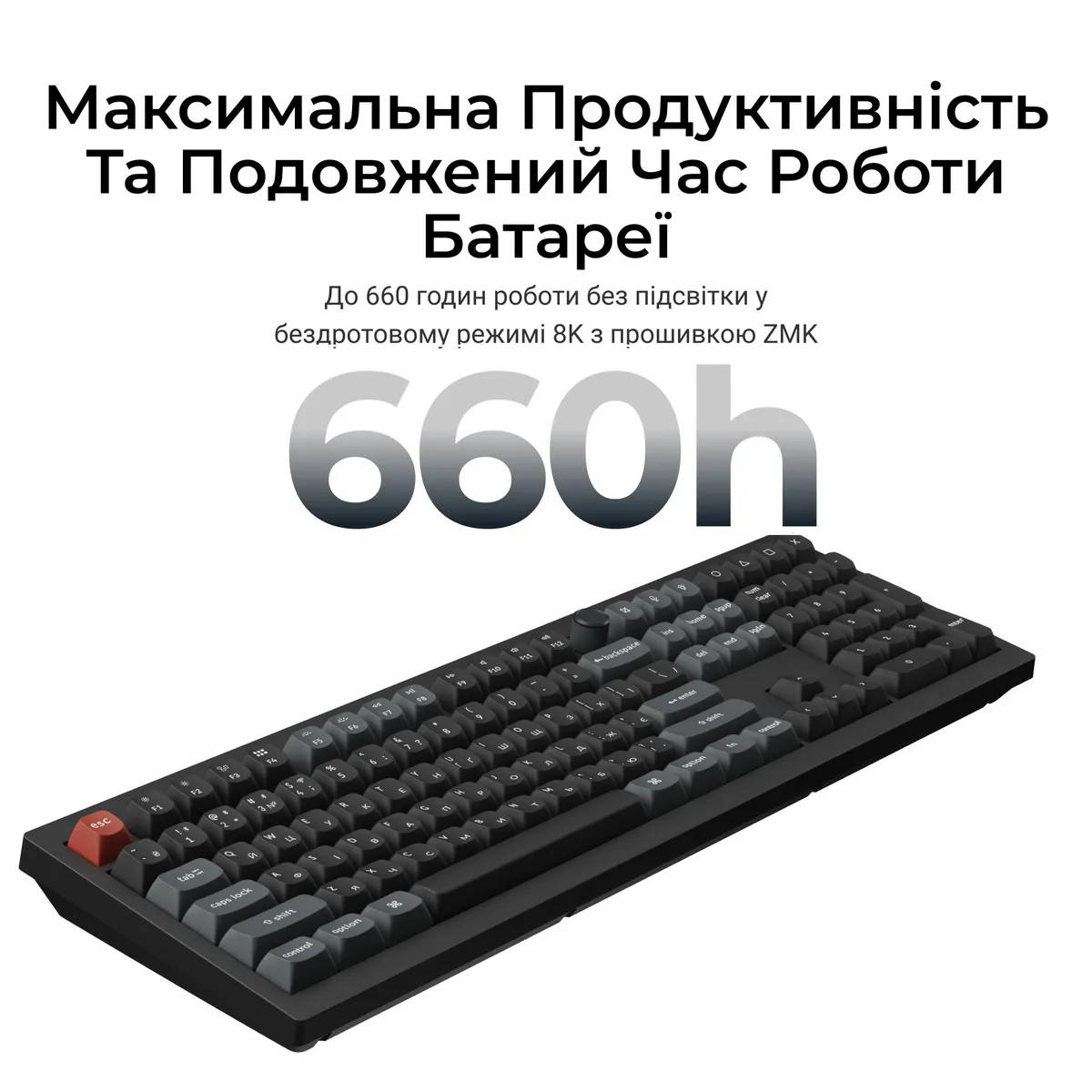 Клавіатура бездротова Keychron V6 Ultra Keychron Red Switch Black RGB (V6U-D1-UA) - мініатюра 10