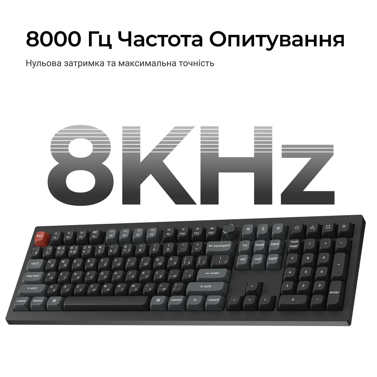 Клавіатура бездротова Keychron V6 Ultra Keychron Red Switch Black RGB (V6U-D1-UA) - мініатюра 9