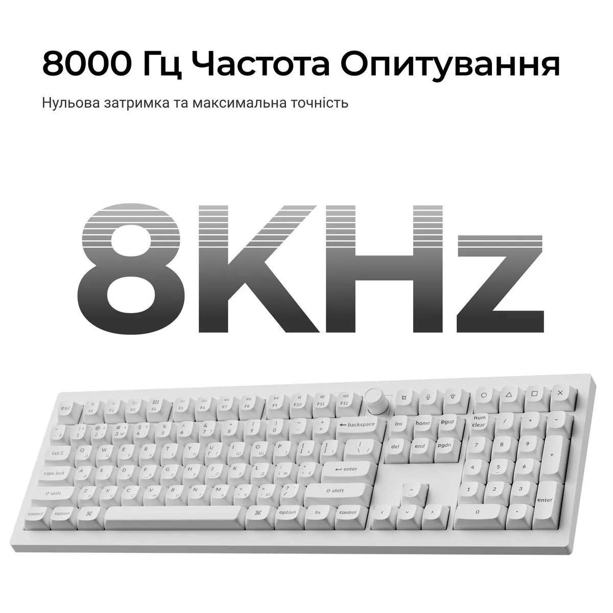 Клавіатура бездротова Keychron V6 Ultra Keychron Red Switch White RGB (V6U-F1-UA) - мініатюра 10