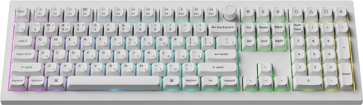 Клавіатура бездротова Keychron V6 Ultra Keychron Red Switch White RGB (V6U-F1-UA) - мініатюра 2
