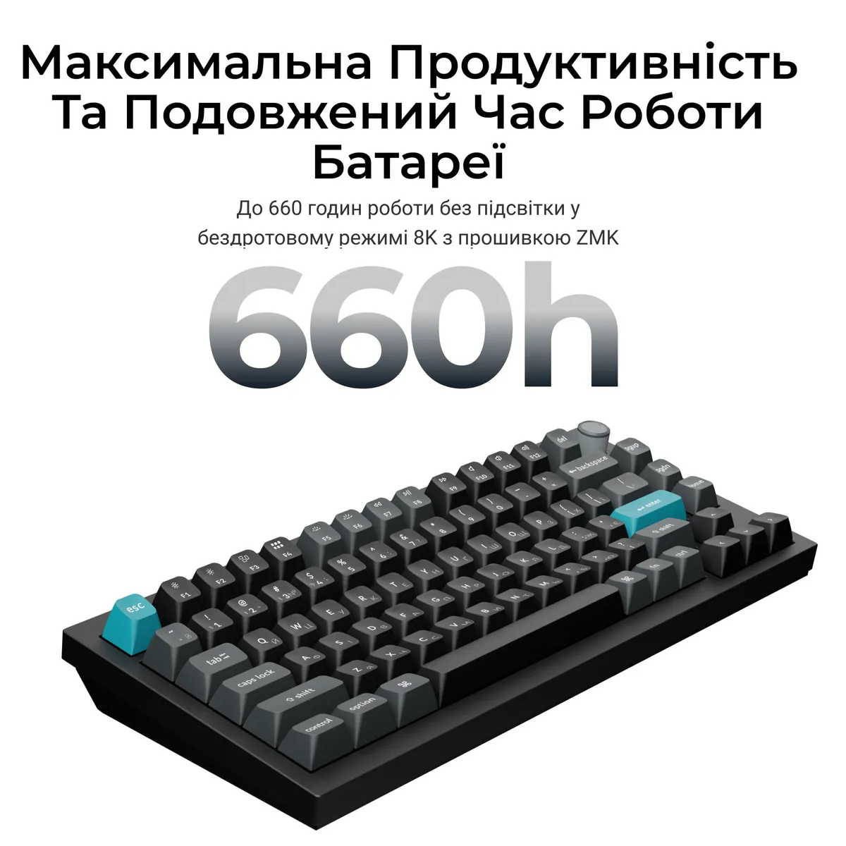 Клавіатура бездротова Keychron Q1 Ultra Keychron Red Switch Black RGB (Q1U-M1-UA) - мініатюра 11