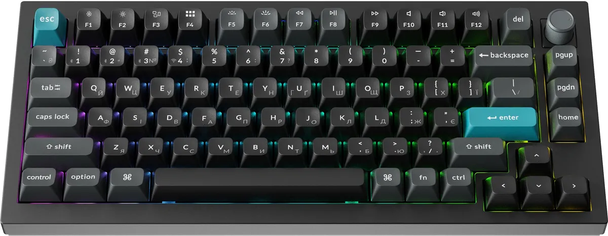 Клавіатура бездротова Keychron Q1 Ultra Keychron Red Switch Black RGB (Q1U-M1-UA) - мініатюра 2