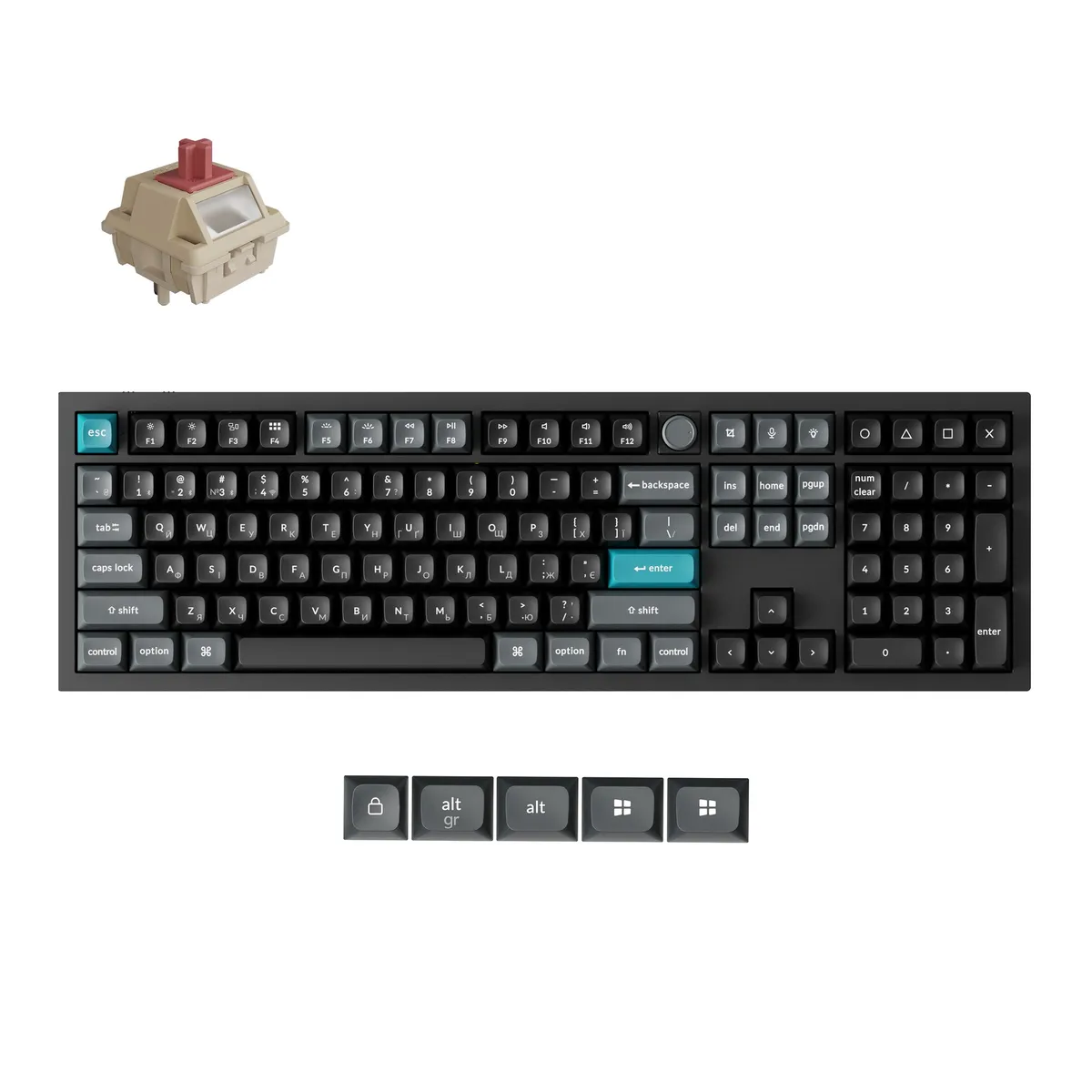 Клавіатура бездротова Keychron Q6 Ultra Keychron Red Switch Black RGB (Q6U-M1-UA) - мініатюра 7