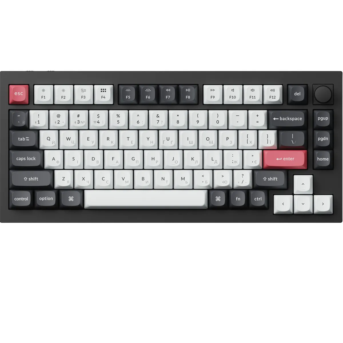 Клавіатура бездротова Keychron Q1 HE Magnetic Switch Black RGB (Q1H-M1-UA) - зображення 1
