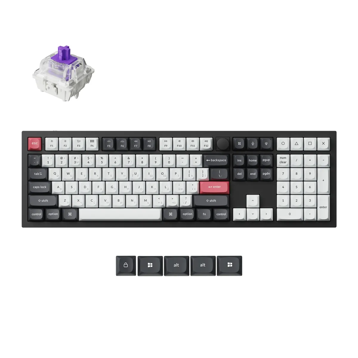 Клавіатура бездротова Keychron Q6 HE Magnetic Switch Black RGB (Q6H-M1-UA) - мініатюра 7