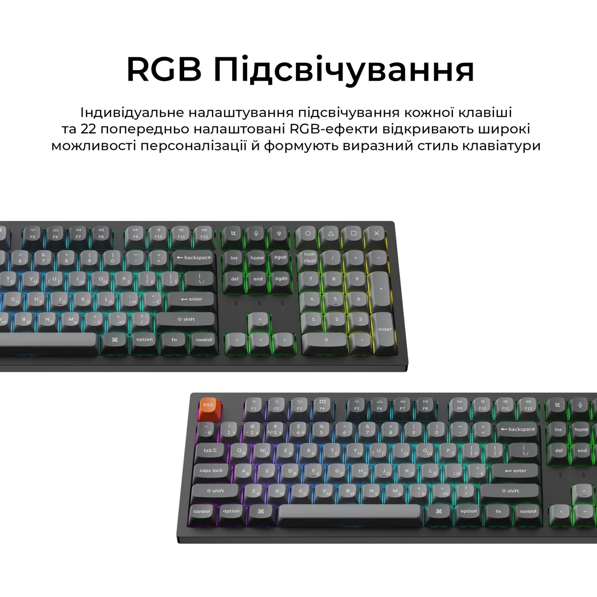 Клавіатура бездротова Keychron K10 Max Keychron Super Banana Switch Black RGB (K10M-H4-UA) - мініатюра 13