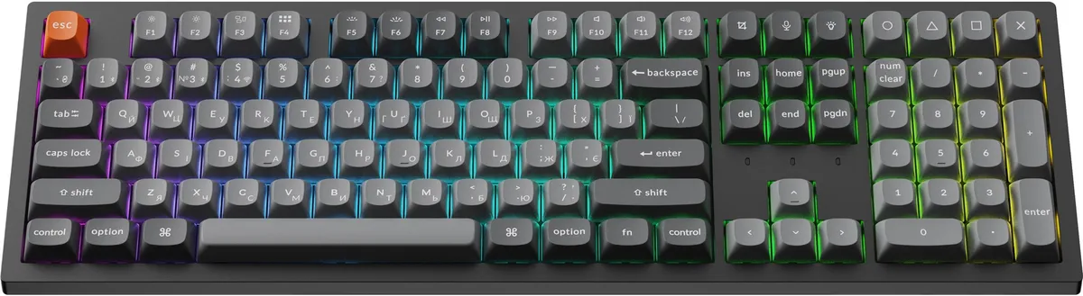 Клавіатура бездротова Keychron K10 Max Keychron Super Banana Switch Black RGB (K10M-H4-UA) - мініатюра 2