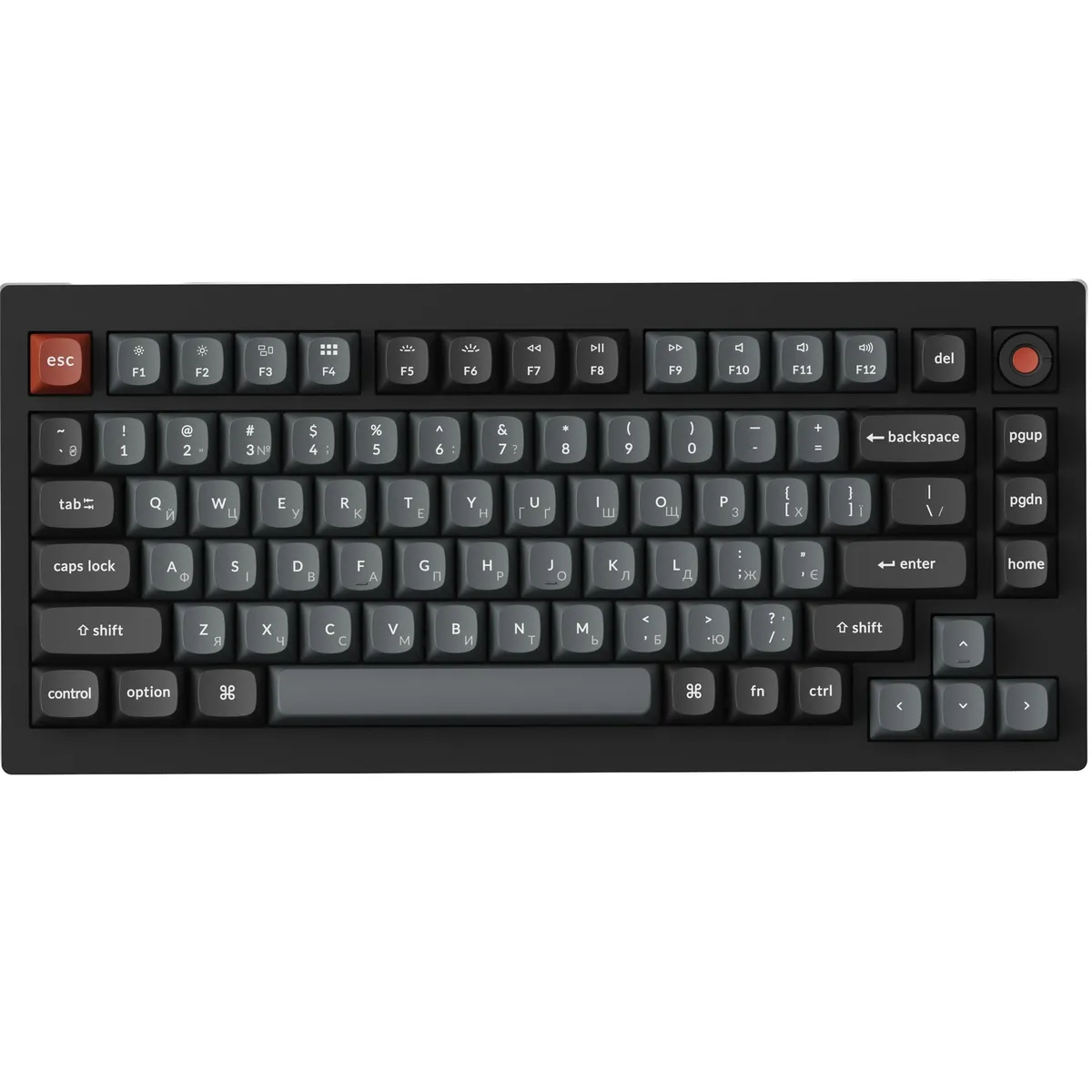 Клавіатура Keychron V1 8K Keychron Super Red Switch Black RGB (V1W-D1-UA) - зображення 1