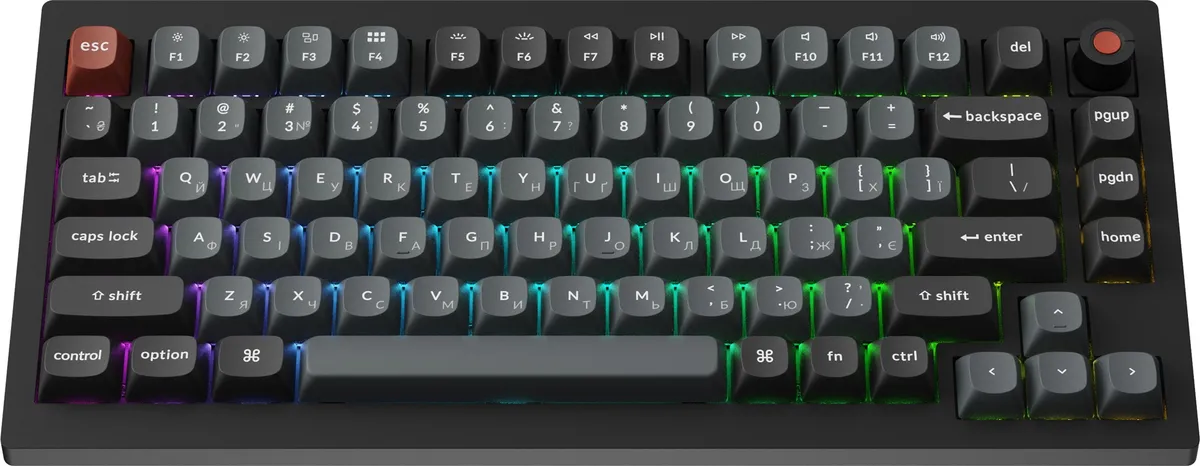 Клавіатура Keychron V1 8K Keychron Super Red Switch Black RGB (V1W-D1-UA) - мініатюра 2