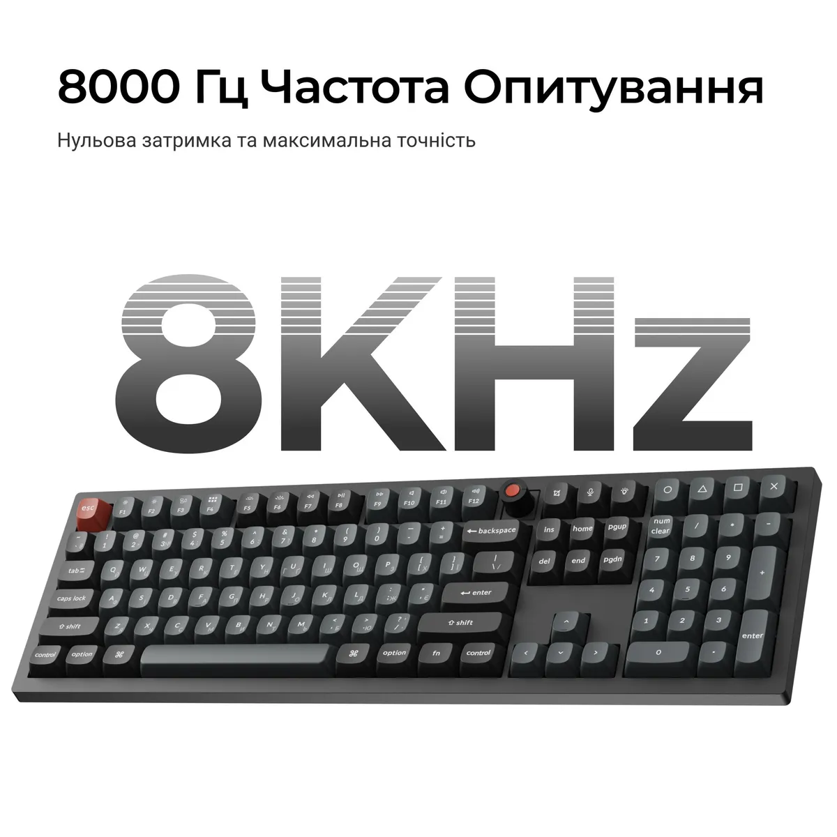Клавіатура Keychron V6 8K Keychron Super Red Switch Black RGB (V6W-D1-UA) - мініатюра 10