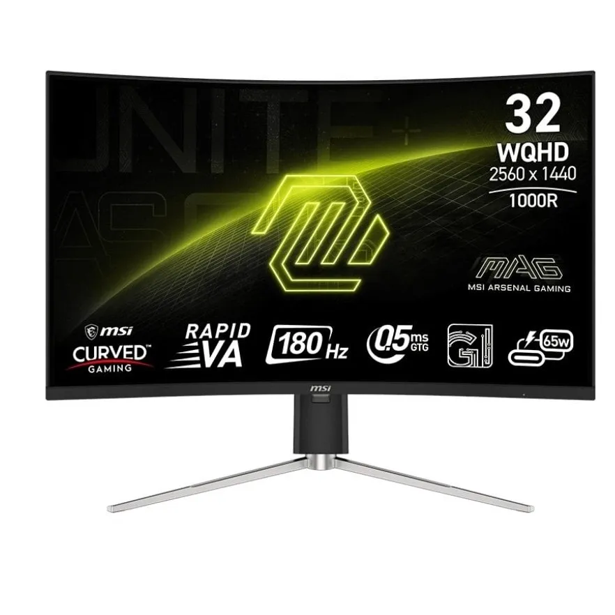 Монітор MSI 31.5" MAG 325CQRF QD E2 VA Black Curved 180Hz - зображення 1