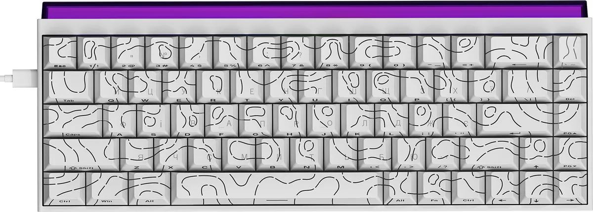 Дротова механічна клавіатура Ajazz NK68 Red switches Side Contour White (NK68-R-S-W) - мініатюра 2