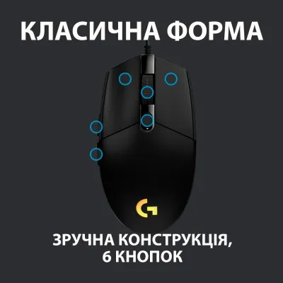 Мишка Logitech G102 Lightsync Black (910-005823) - мініатюра 4