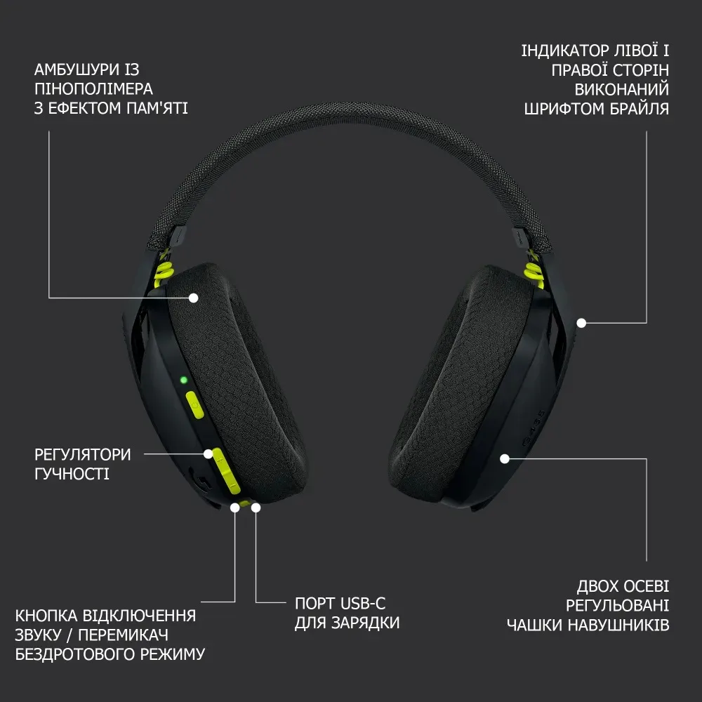 Logitech G435 LIGHTSPEED Black (981-001050) - мініатюра 13