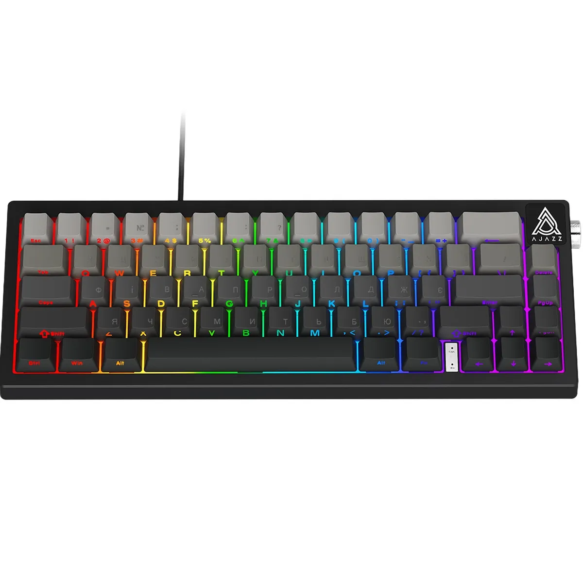 Дротова механічна клавіатура Ajazz AK650 Day Dream switches Gradient Black Grey (AK650-DD-BG) - зображення 1